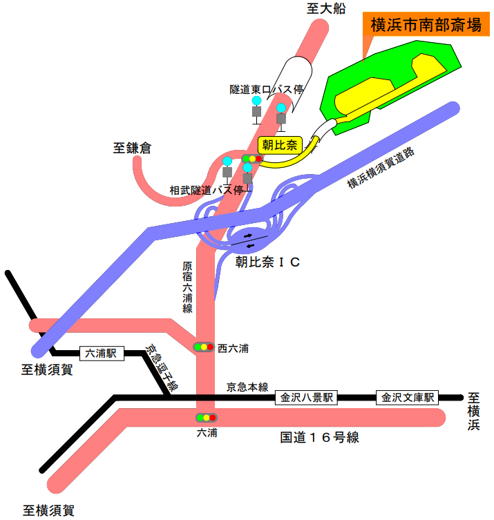 横浜市南部斎場の周辺地図